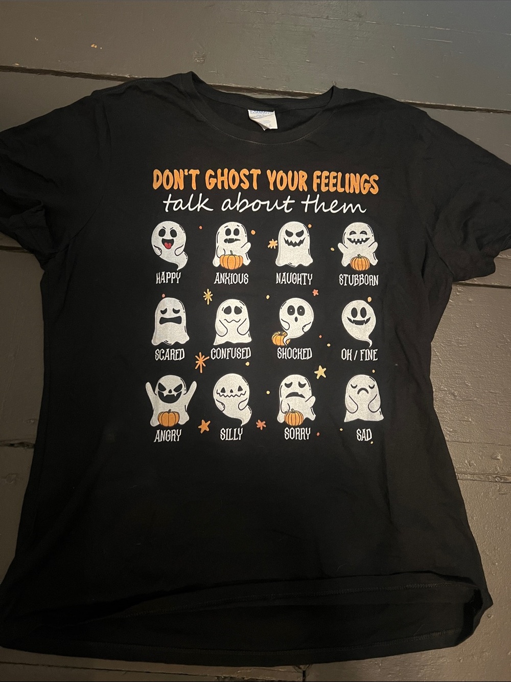 Don't Ghost Your Feelings Black Graphic Tee